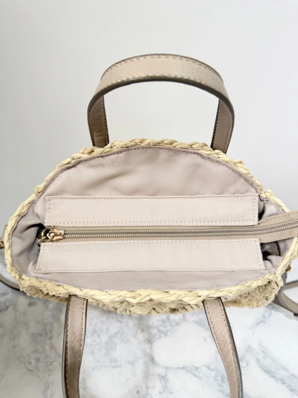 LC Lauren Conrad cookie straw tan boho vacay beach crossbody bag